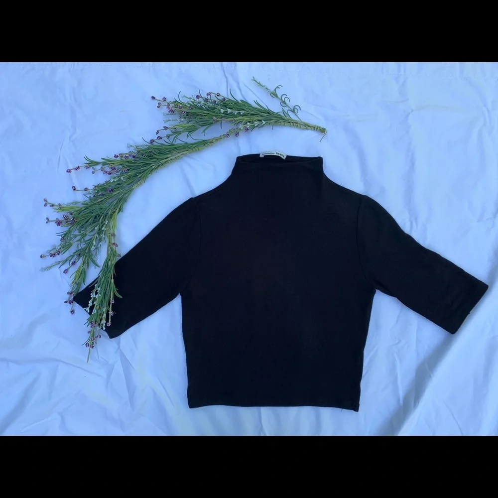 EUC Reformation Sebo Mock Neck Crop Top Black XS - Picture 10 of 16
